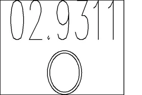 Монтажне кільце вихлопної системи (металеве) (D (внутр) - 45,5мм; D (наружн) -53,5мм; Висота-4,2мм) MTS 02.9311