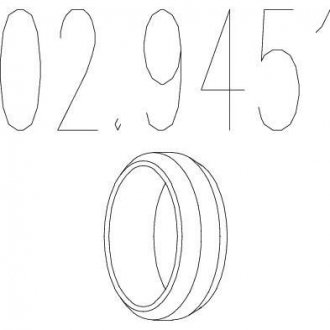 Монтажное кольцо выхлопной системы (D(внутр.) - 55,6 мм; D(наружн.) - 69,5 мм; Высота - 12,8 мм) MTS 02.9451