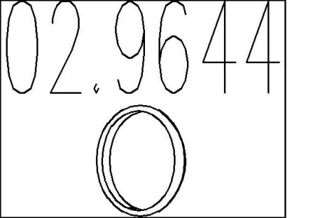 Монтажное кольцо выхлопной системы (металическое) (D (внутр) - 53,6мм;D (наружн) - 61мм; Высота-4мм) MTS 02.9644