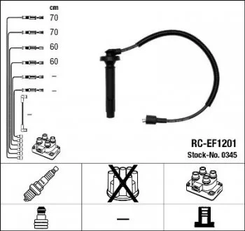 Комплект дротів запалення NGK 0345