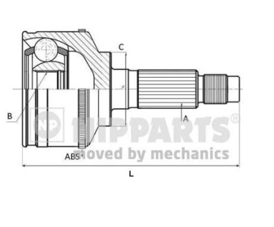 Шарнир приводного вала (ШРУС), к-кт. NIPPARTS J2820914