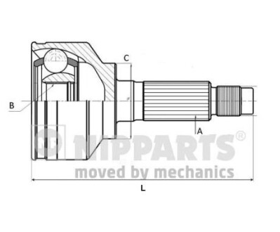 Шарнир приводного вала (ШРУС), к-кт. NIPPARTS J2821005