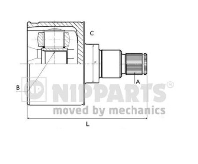 Шарнир приводного вала (ШРУС), к-кт. NIPPARTS J2831136