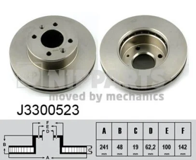 Фото 1 - тормозной диск NIPPARTS J3300523 Тормозной диск NIPPARTS J3300523 (фото 1)