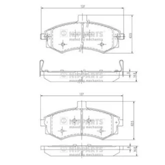 Тормозные колодки, к-кт. NIPPARTS J3600535