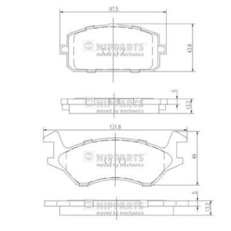 Тормозные колодки, к-кт. NIPPARTS J3602041