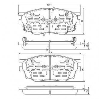 Тормозные колодки дисковые передние Mazda 6 1.8 02-07 NIPPARTS J3603055