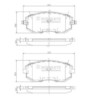 Тормозные колодки, к-кт. NIPPARTS J3607015