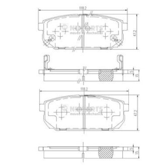 Тормозные колодки, к-кт. NIPPARTS J3610305