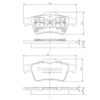 Тормозные колодки, к-кт. NIPPARTS J3611045