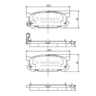 Гальмівні колодки NIPPARTS J3613020