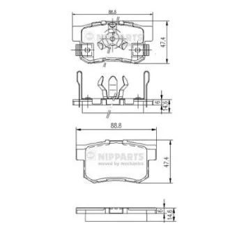 Тормозные колодки, к-кт. NIPPARTS J3614017