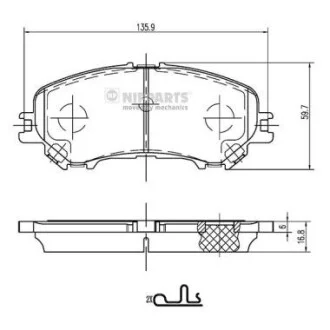 Тормозные колодки, к-кт. NIPPARTS N3601111