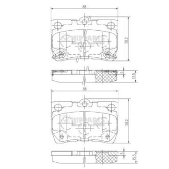 Тормозные колодки, к-кт. NIPPARTS N3612041