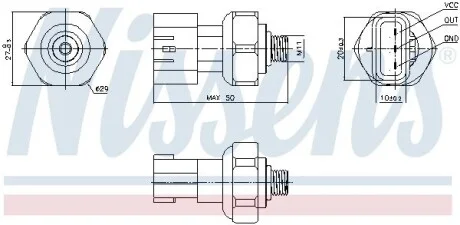 Датчик тиску кондиціонера TOYOTA / LEXUS (Nissens) NISSENS 301090
