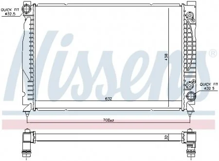 Радиатор охлаждения AUDI A 6 / S 6 (C5) (01-) 2.7 T NISSENS 60316 (фото 1)
