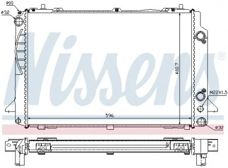Радиатор AI 80/90(91-)2.6 i(+)[OE 8A0.121.251 B] NISSENS 60467A