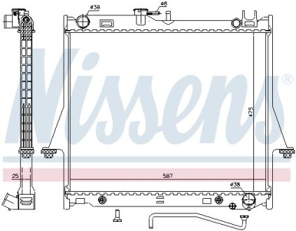 Радіатор охолодження двигуна NISSENS 60854