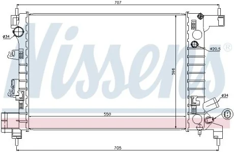 Радіатор охолодження двигуна NISSENS 61678
