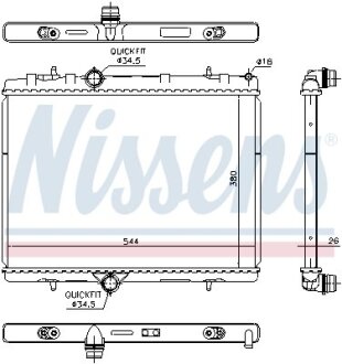 Радіатор CITROEN BERLINGO (B9) (08-) 1.2 THP NISSENS 636029