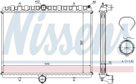 Радиатор CN C8(02-)2.0 HDi(+)[OE 1330.Q7] NISSENS 63621A