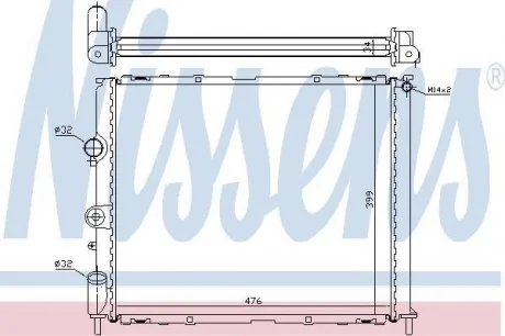 Радиатор RN CLIO II(98-)2.0 i 16V(+)[OE 77 00 836 303] NISSENS 63768