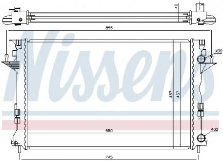 Радіатор RN ESPACE IV(02-)2.2 dCi(+)[OE 82 00 033 729] NISSENS 63771