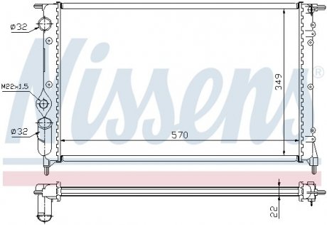 Радиатор охлаждения RENAULT R 19 (88-) NISSENS 63925