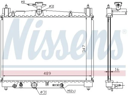 Радіатор FAW VIZI(08-)1.3 i 16V(+)[OE 16400-23090] NISSENS 64801
