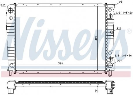 Радіатор VOLVO 740(82-)2.3 i(+)[OE 35 47 154] NISSENS 65537A