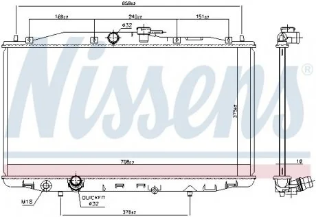 Радіатор HD ACCORD(03-)2.0 i 16V[OE 19010-RBA-E01] NISSENS 68604