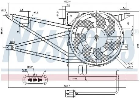 Вент-р OP VECTRA B(95-)1.6 i(+)[OE 1341 155] NISSENS 85017