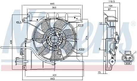 Вентилятор CITROEN C1 (PM, PN) (05-) 1.0 i 12V NISSENS 85939