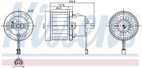 Вентилятор опалювача салону NISSENS 87610