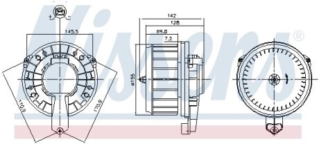 Вентилятор опалювача салону NISSENS 87670