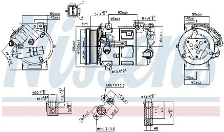 Компресор кондиціонера PEUGEOT 407 COUPE (2004) 2.0 HDI NISSENS 890210