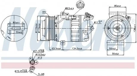 Компрессор NS NV 400(10-)2.3 CDTI(+)[OE 8200454172] NISSENS 89313 (фото 1)