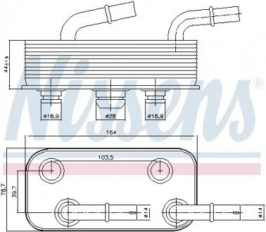 Масляний радіатор BMW 3 E46(98-)316 i(+)[OE 1722 7 505 826] NISSENS 90657