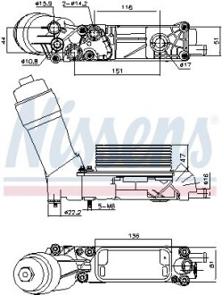 Масляний радіатор JEEP GRAND CHEROKEE (2010) 3.6 VVT NISSENS 91335