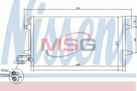 Конденсер VOLVO C 30(06-)1.6 D(+)[OE 31292022] NISSENS 940154