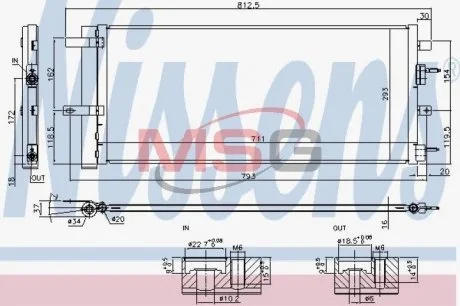 Радиатор кондиционера (применимость ford mondeo 2.0t 2.5i 14~) NISSENS 940626