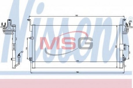 Радіатор кондиціонера HYUNDAI SONATA/KIA MAGENTIS 01>09/05 NISSENS 94775 (фото 1)