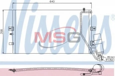 Конденсер SAAB 9-5(97-)1.9 TiD(+)[OE 12773283] NISSENS 94862