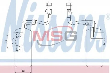 Осушувач VOLVO C 30(06-)1.6 i 16V(+)[OE 30738666] NISSENS 95384