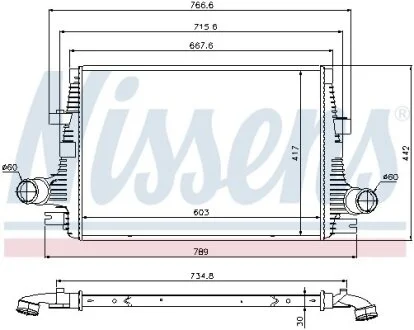 Радіатор інтеркулера NISSENS 96644