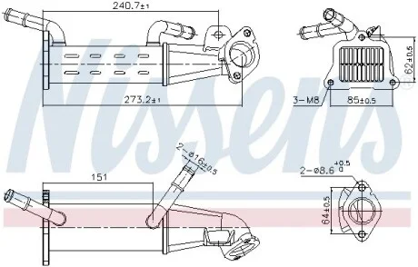 Радіатор віпрацьованних газів CITROEN JUMPER/ PEUGEOT BOXER (вир-во Nissens) NISSENS 989451