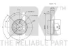 Диск тормозной передний VW Caddy II / III / IV / Passat / Vento 1.4-2.0 88-04 NK 204728 (фото 3)