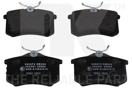 Тормозные колодки дисковые задние Peugeot 405 // Seat Cordoba, Ibiza, Toledo // VW Corrado, Golf, Jetta, Passat, Vento 1.6-2.8Vr6 01.84- NK 229970