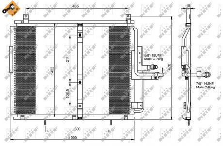 Радиатор кондиционера MB W124 2.0D-3.2 01.85-03.98 NRF 35244 (фото 1)