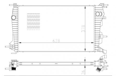 Радіатор охолдження двигуна Renault Fluence 1.5D 02.10- NRF 550004 (фото 1)